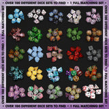 1985G MYSTERY DICE 7PC PLASTIC PREMIUM PURPLE