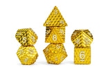 FANROLL DICE 7PC METAL D&D DRAGON SCALE GOLD