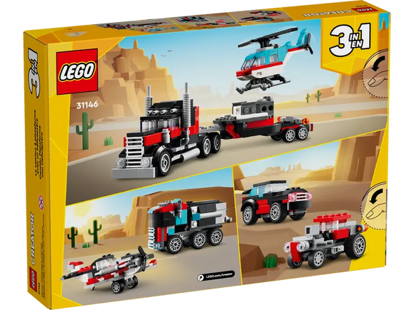 LEGO CREATOR FLATBED TRUCK W/ HELICOPTER