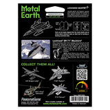 METAL EARTH MILITARY JET LOCKHEED SR71 BLACKBIRD