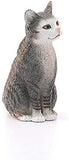 SCHLEICH CAT SITTING GREY TABBY