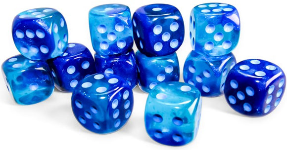 CHESSEX DICE 12D6 LUMINARY LIGHT BLUE