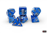 CHESSEX DICE 7PC BRUSH WAVEBREAK GOLD BLUE