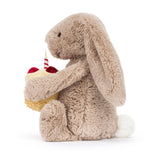 JC BASHFUL BUNNY BEIGE WITH BIRTHDAY CAKE 12"