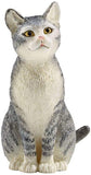 SCHLEICH CAT SITTING GREY TABBY