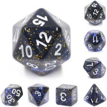 FBG DICE 7PC NIGHT SKY CLEAR