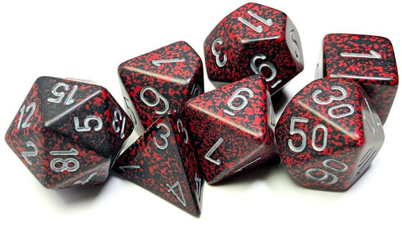 CHESSEX DICE 7PC SPECKLED SILVER VOLCANO