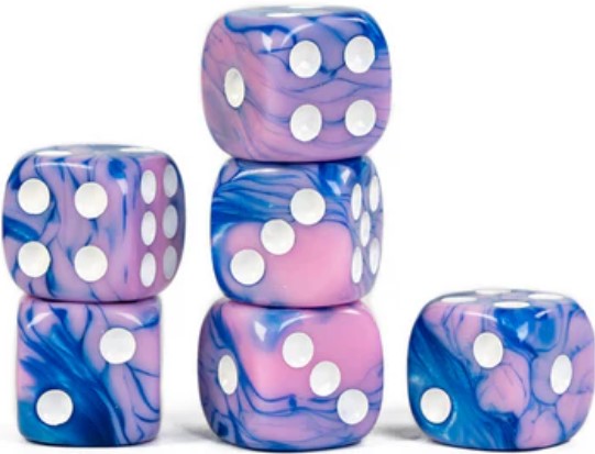 FBG DICE 12D6 PIP COTTON CANDY