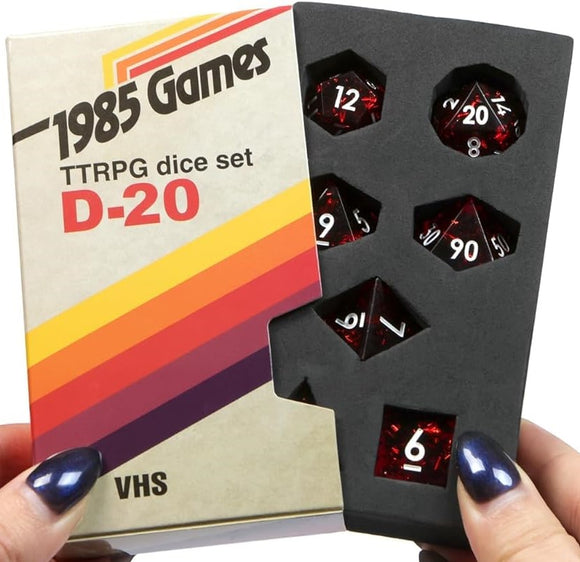 1985G VHS DICE 7PC SHARP EDGE RUBY RED