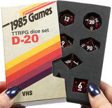 1985G VHS DICE 7PC SHARP EDGE RUBY RED