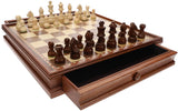 CHESS CHECKERS WOOD 15" W/ STORAGE