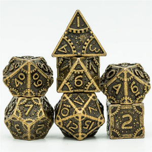 FBG DICE 7PC METAL STEAMPUNK BRONZE