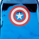 LOUNGEFLY BACKPACK MARVEL SHINE CAPTAIN AMERICA