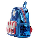 LOUNGEFLY BACKPACK MARVEL SHINE CAPTAIN AMERICA