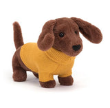 JC SWEATER SAUSAGE DOG YELLOW 9"