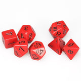 CHESSEX DICE 7PC OPAQUE RED BLACK
