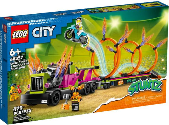 LEGO CITY STUNT TRUCK & RING OF FIRE CHALLENGE