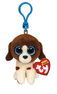 TY BEANIE BOO CLIP MUDDLES DOG BROWN