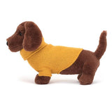 JC SWEATER SAUSAGE DOG YELLOW 9"