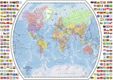 PZ 1000 RV POLITICAL WORLD MAP 1 WITH FLAGS