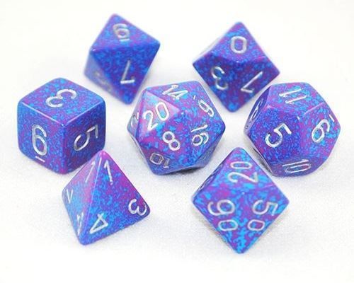 CHESSEX DICE 7PC SPECKLED SILVER TETRA
